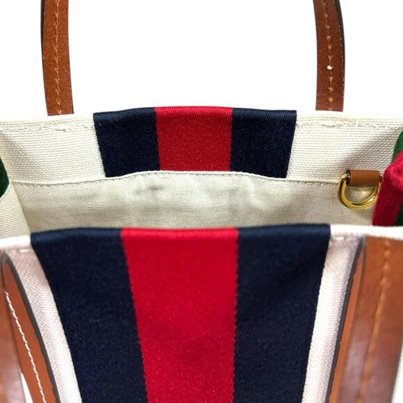 Pre-owned Gucci Interlocking G Mini Tote Bag Shoulder Canvas 727735 White Wom... - Picture 9 of 16